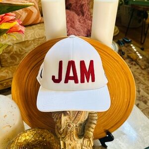 G Fore Hat Cap Snapback White Embroidered JAM Logo Golf Mens New Condition